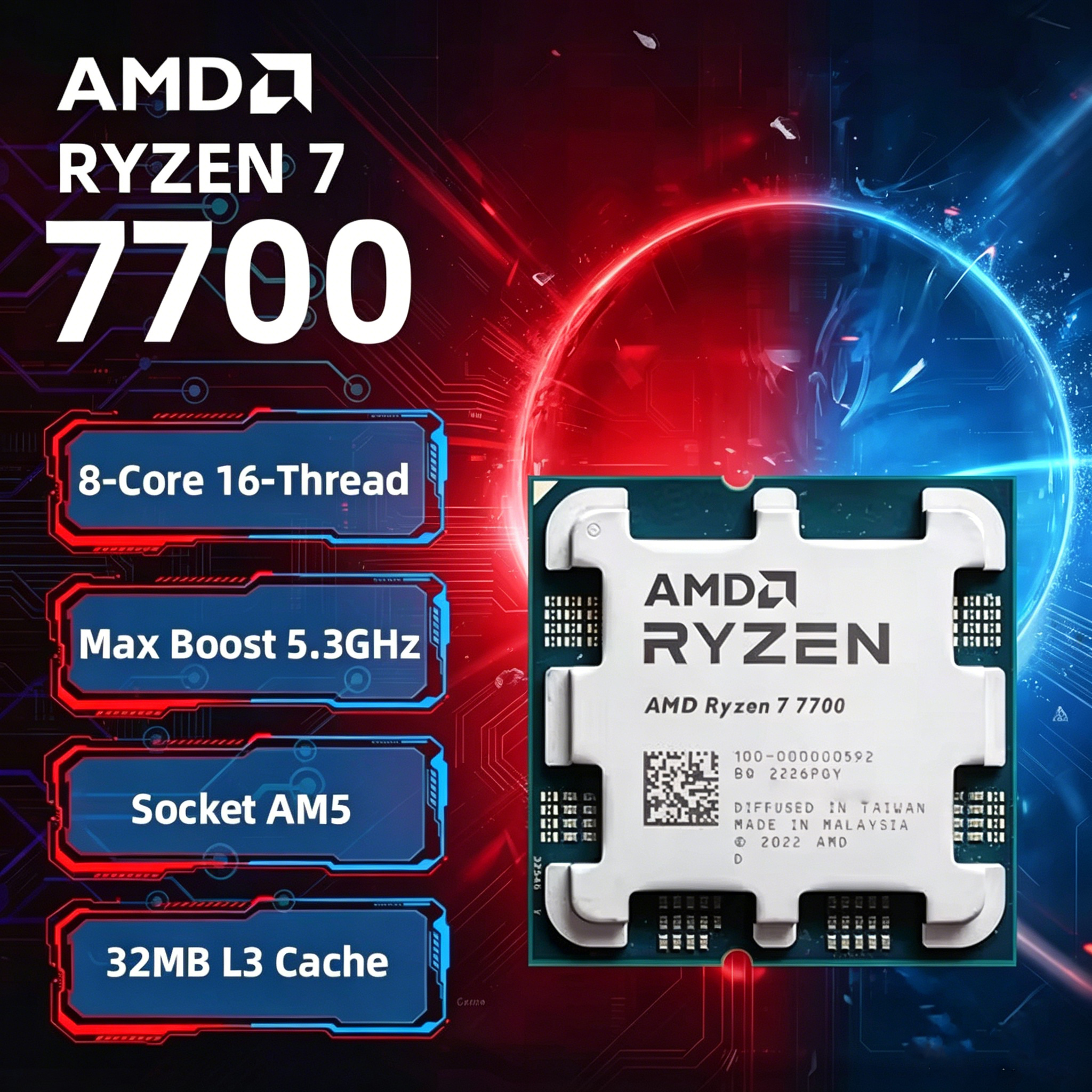 Pc Gaming Cpu - AMD Ryzen 7 7700 R7 7700