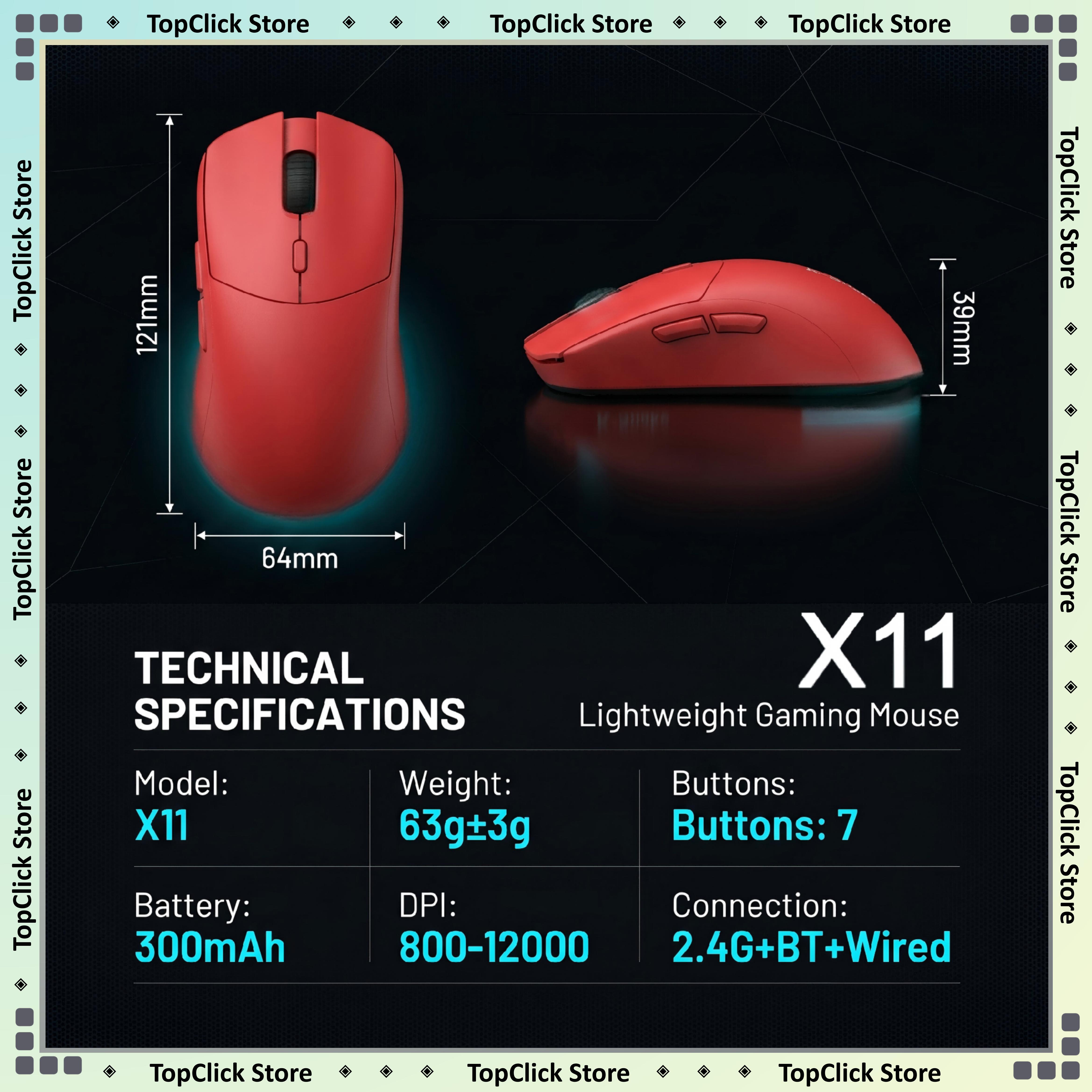 Pc Gaming Orange - KS X11 Multi‑Color Wireless Mouse Black