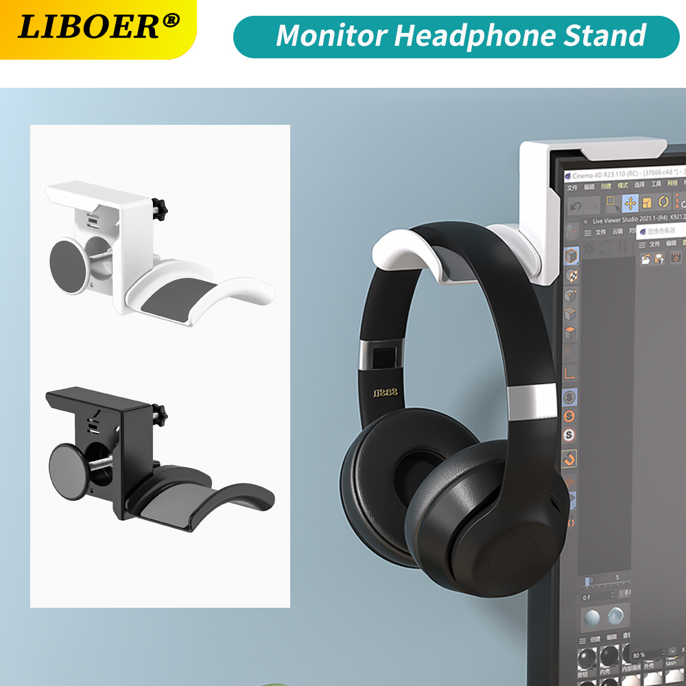 Monitor Stand - Monitor Headphone Stand Plastic Adjustable Clamp-On