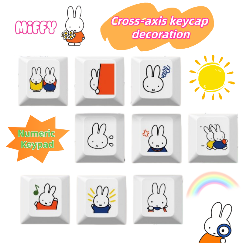 New Miffy rabbit cartoon cute  - Custom Keycaps avaliação e preço