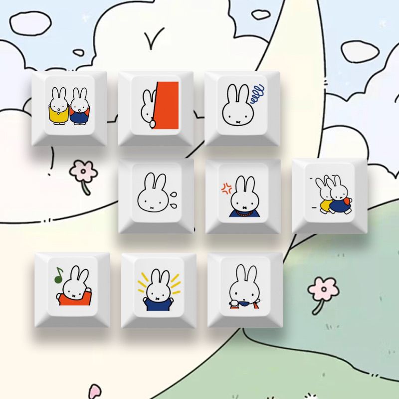 New Miffy rabbit cartoon cute  - Custom Keycaps avaliação e preço