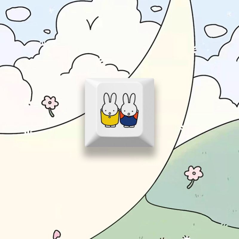 New Miffy rabbit cartoon cute  - Custom Keycaps avaliação e preço