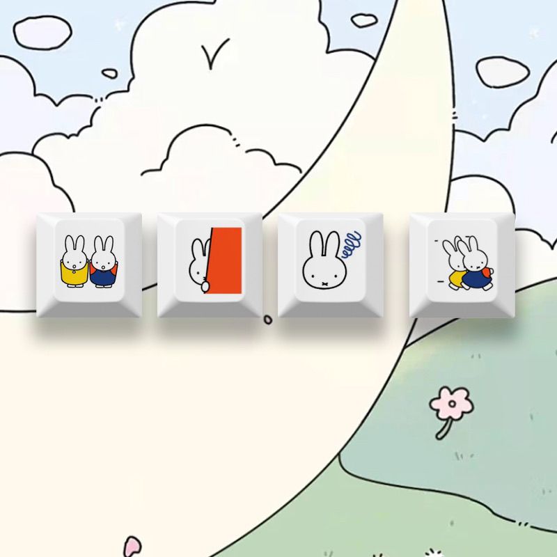 New Miffy rabbit cartoon cute  - Custom Keycaps avaliação e preço