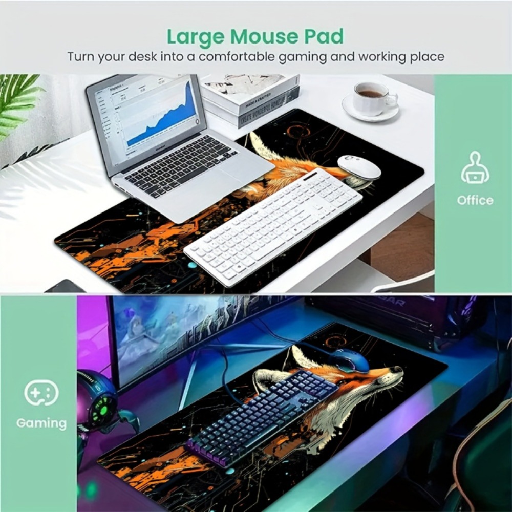 Large Fox Design Mouse Pad Ora - Pc Gaming Orange avaliação e preço