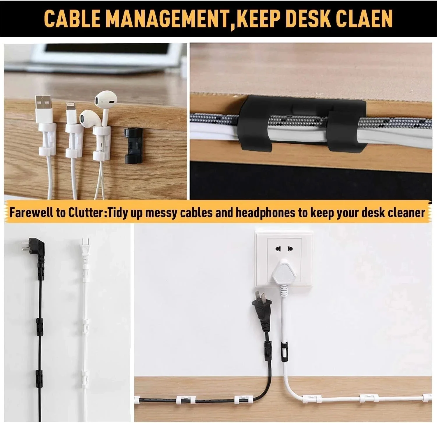 Cable Clips Organizer Drop Wir - Cable Management Sleeve avaliação e preço