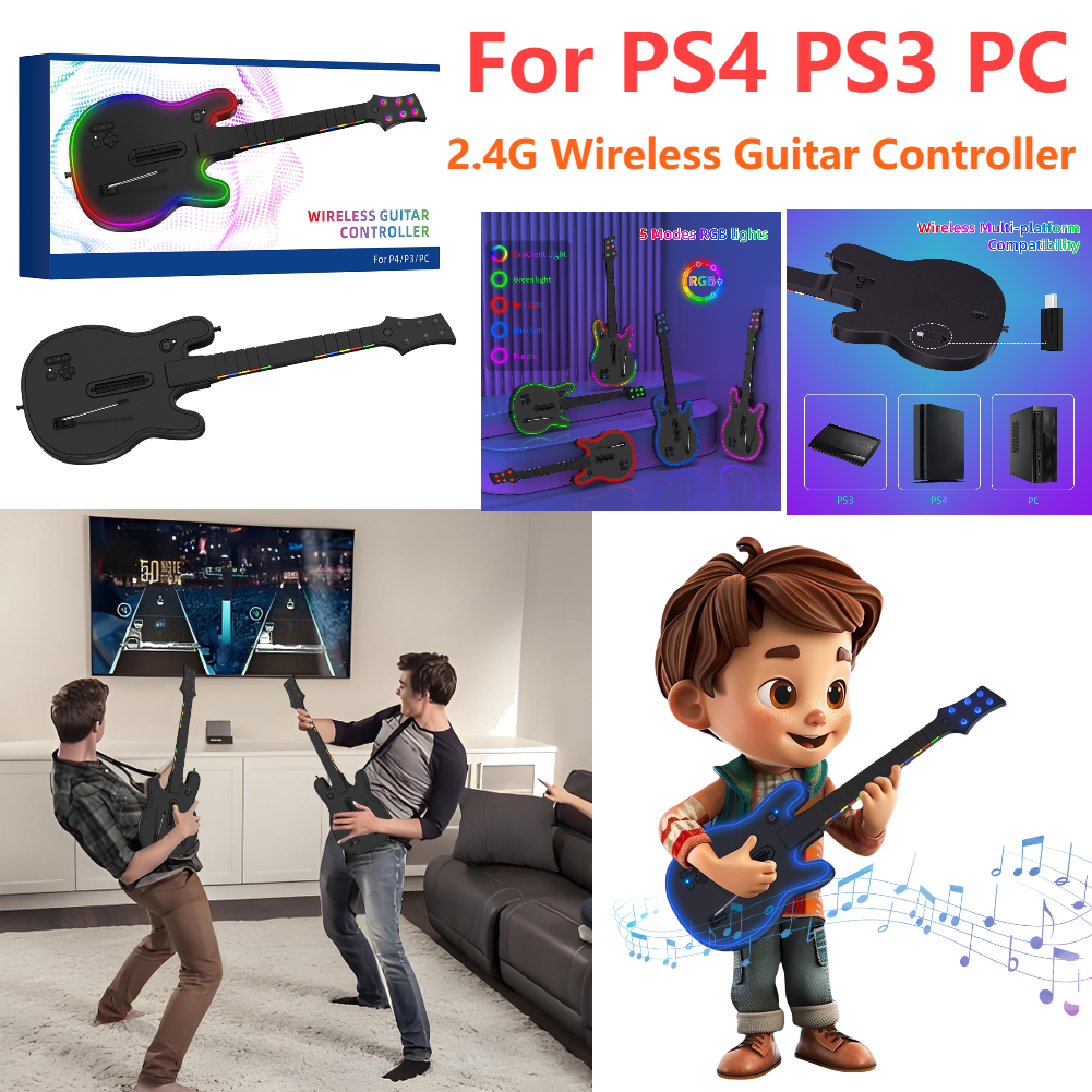 2.4G Wireless Guitar Controlle - Joystick Pc Gaming avaliação e preço