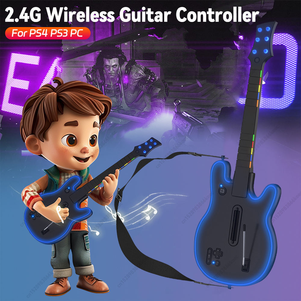 2.4G Wireless Guitar Controlle - Joystick Pc Gaming avaliação e preço