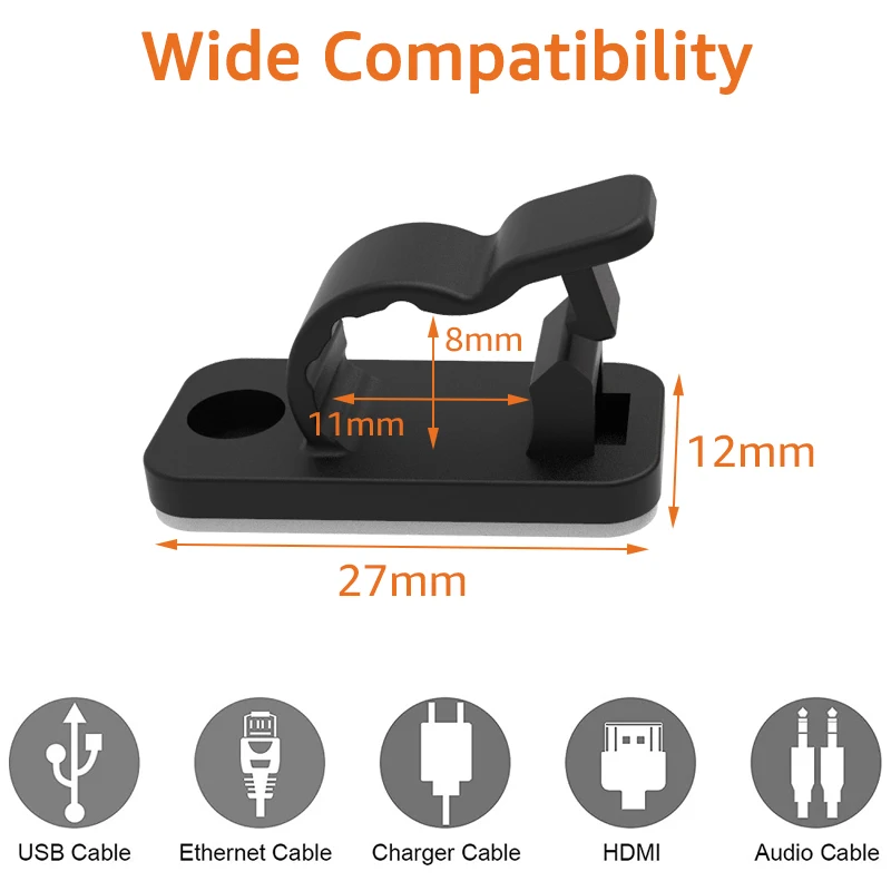 10/50PCS Cable Organizer Clips - Cable Management Sleeve avaliação e preço
