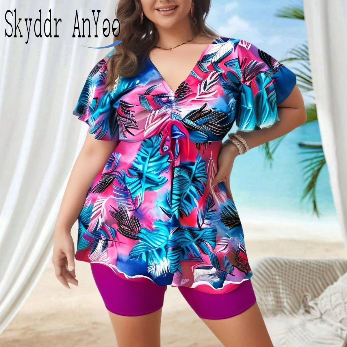 Women's Plus Size Tankini Swim - Cable Management Sleeve avaliação e preço