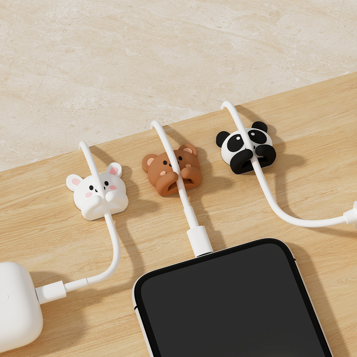 2/3pcs Cute Cartoon Desktop Ca - Cable Management Sleeve avaliação e preço