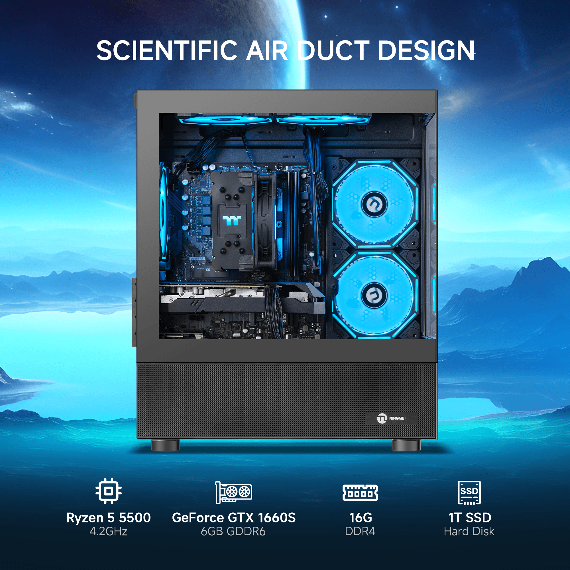Ningmei Lumishore Gaming Pc Am - Pc Gaming Gtx 1660 avaliação e preço