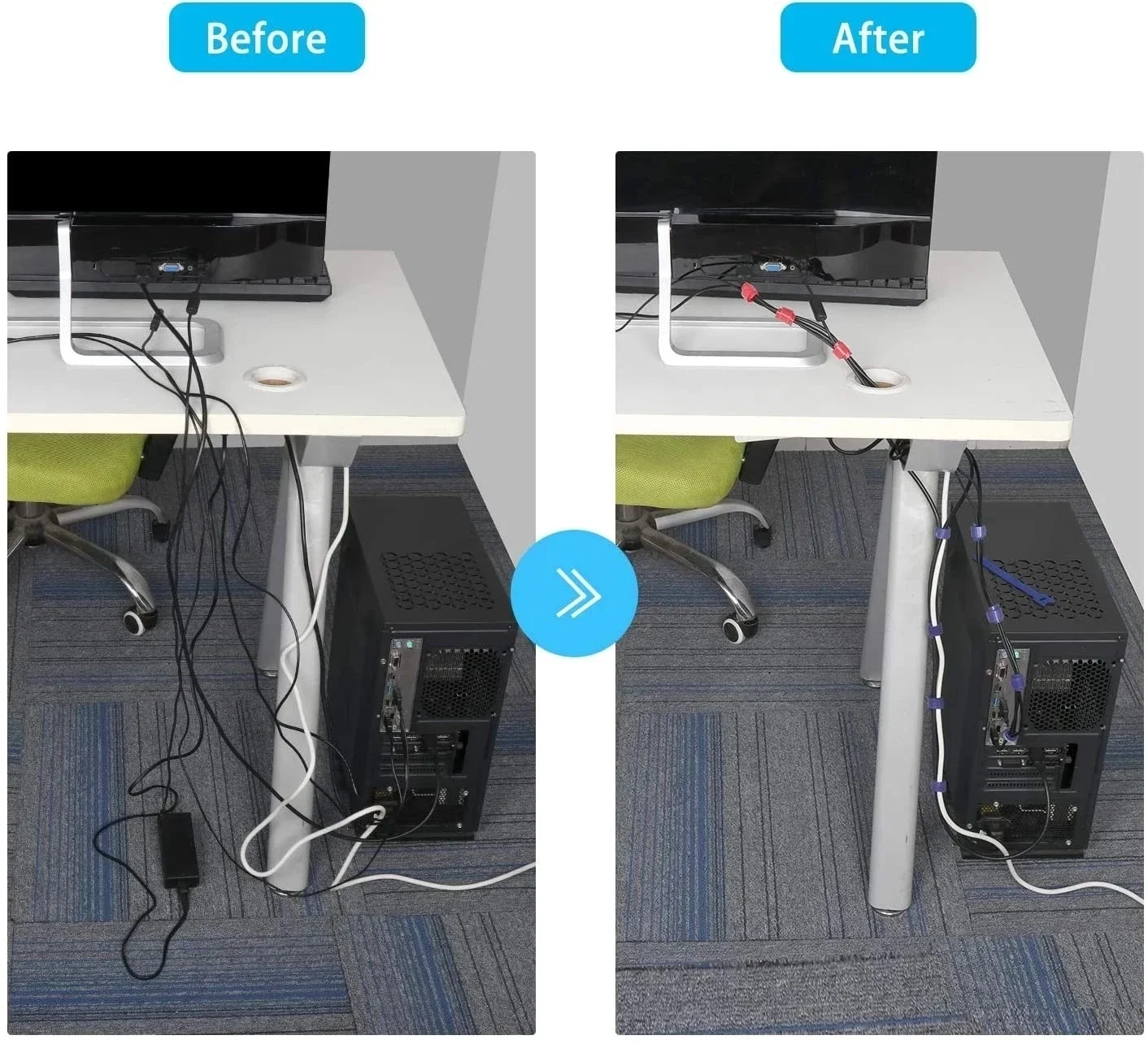 10/30/50PCS USB Cable Organize - Cable Management Sleeve avaliação e preço