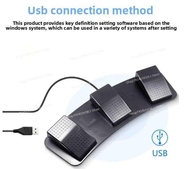 USB 3-Pedal Foot Switch Progra - Usb Foot Pedal Gaming avaliação e preço