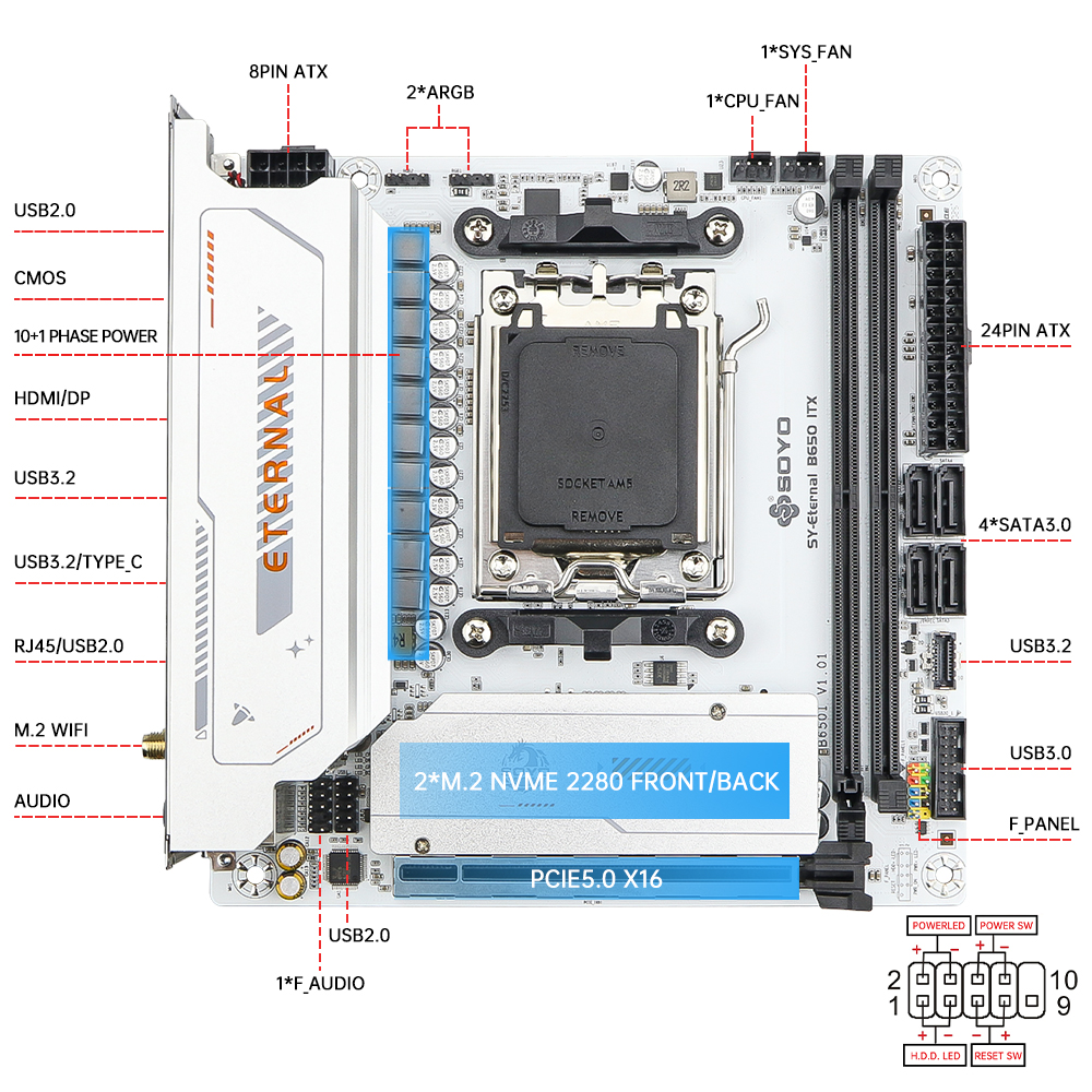 B650ITX AMD Motherboard Ryzen  - Pc Gaming Ff avaliação e preço
