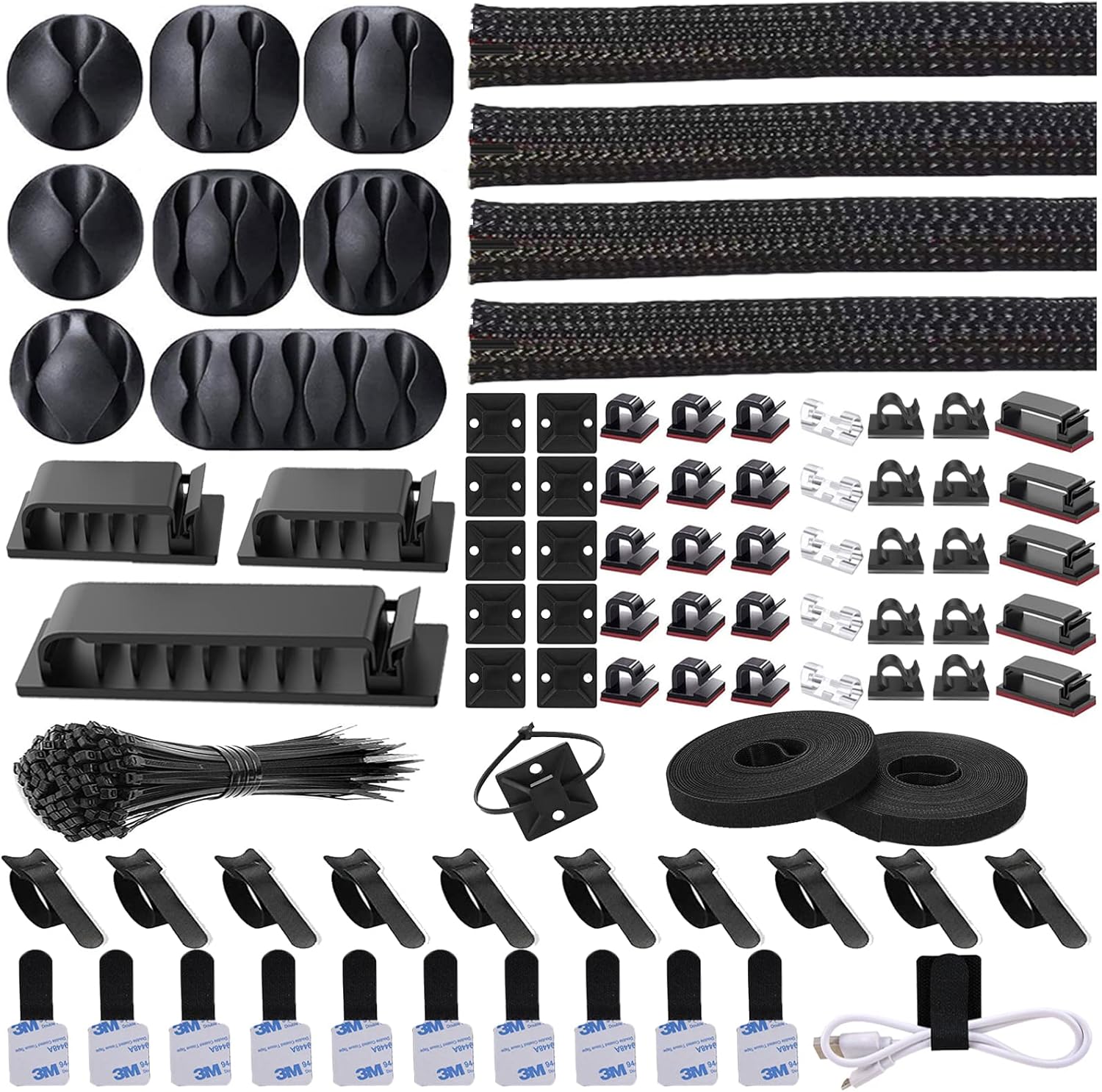 192 PCS Cable Management Kit w - Cable Management Sleeve avaliação e preço