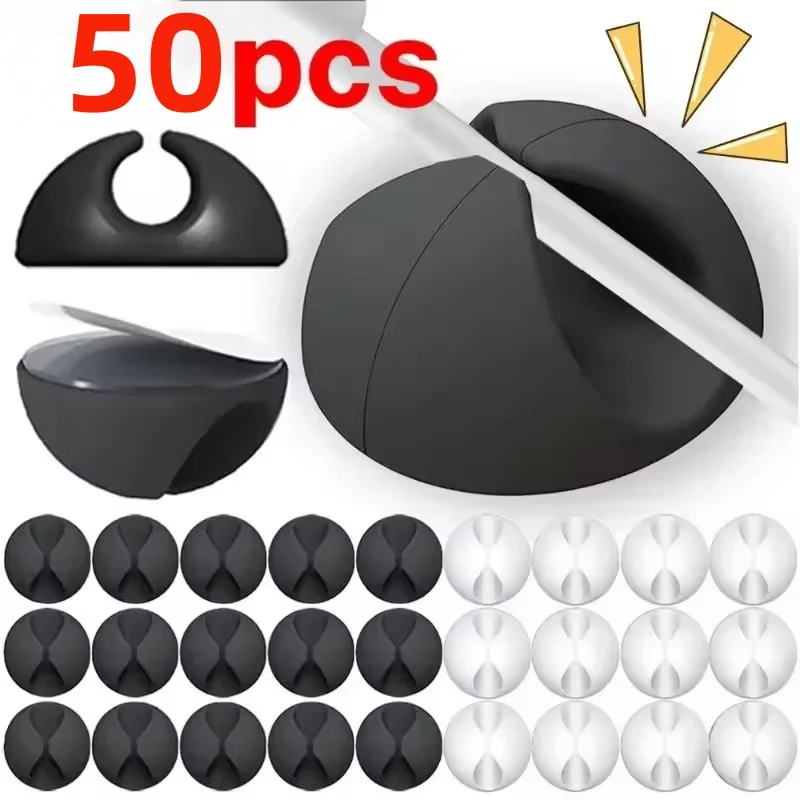 5/50Pcs Desktop Wall Cable Cli - Cable Management Sleeve avaliação e preço