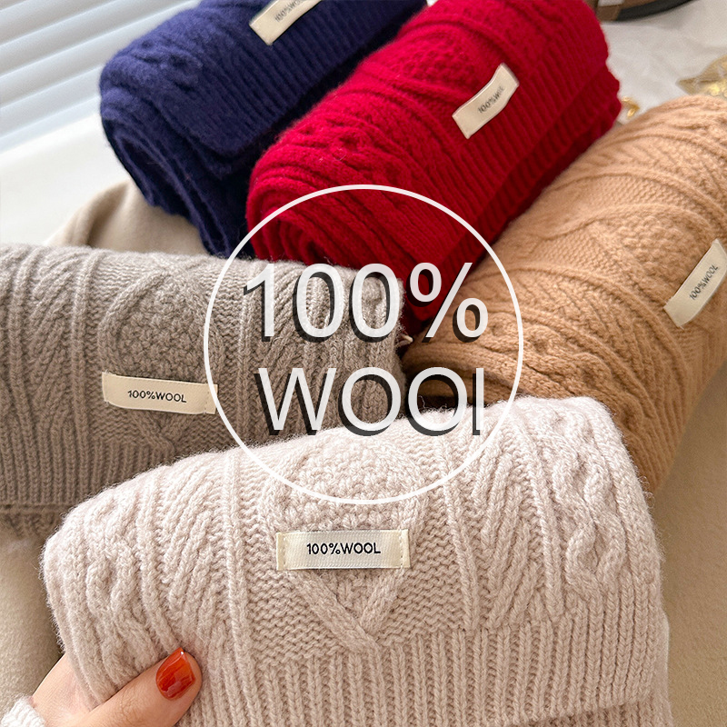 Luxury 100% Wool Scarf Women M - Cable Management Sleeve avaliação e preço