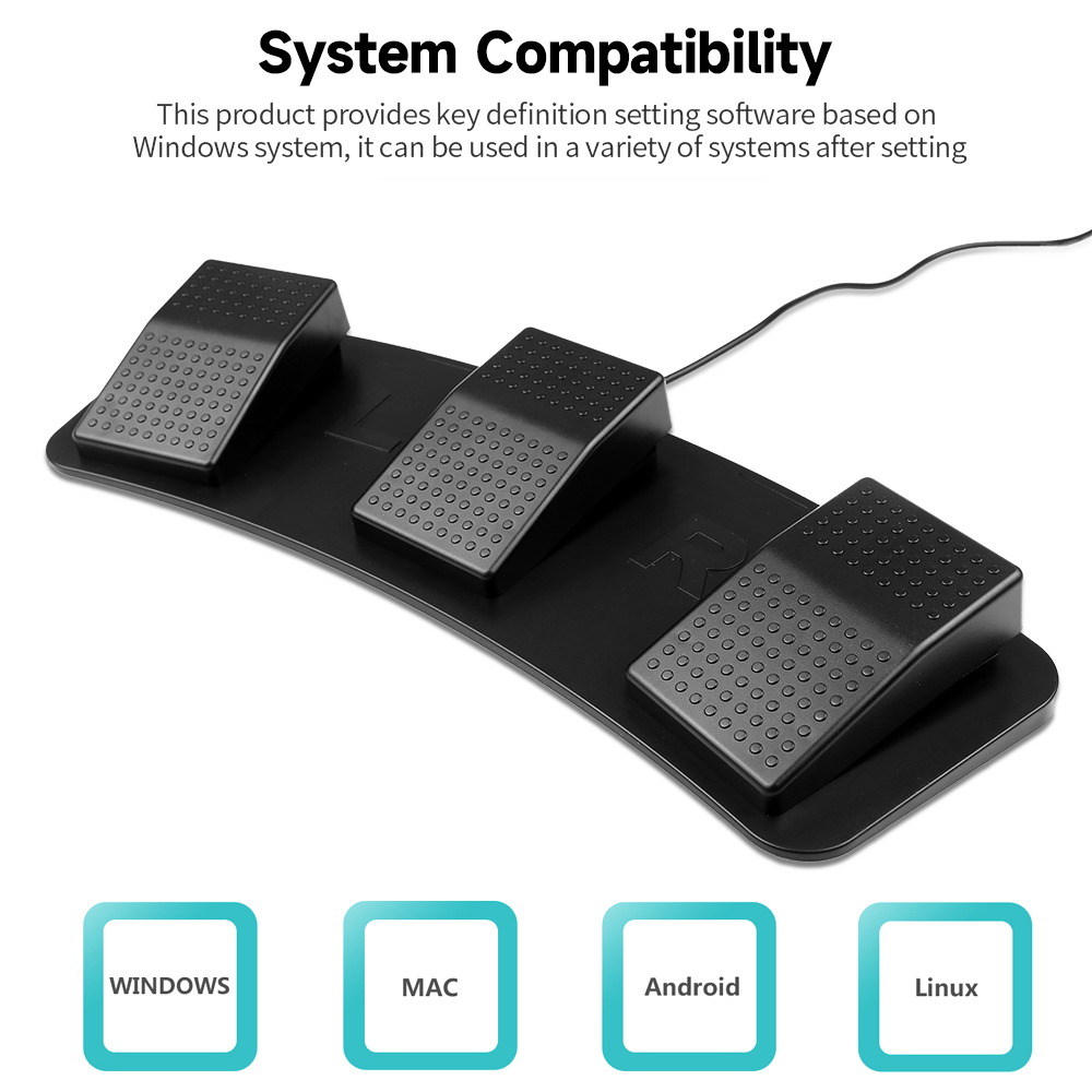 FS23-PM USB Triple Foot Switch - Usb Foot Pedal Gaming avaliação e preço